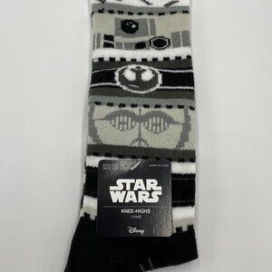 Star Wars Socks Knee High Storm Troopers C3P0 Rebels black white gray Disney